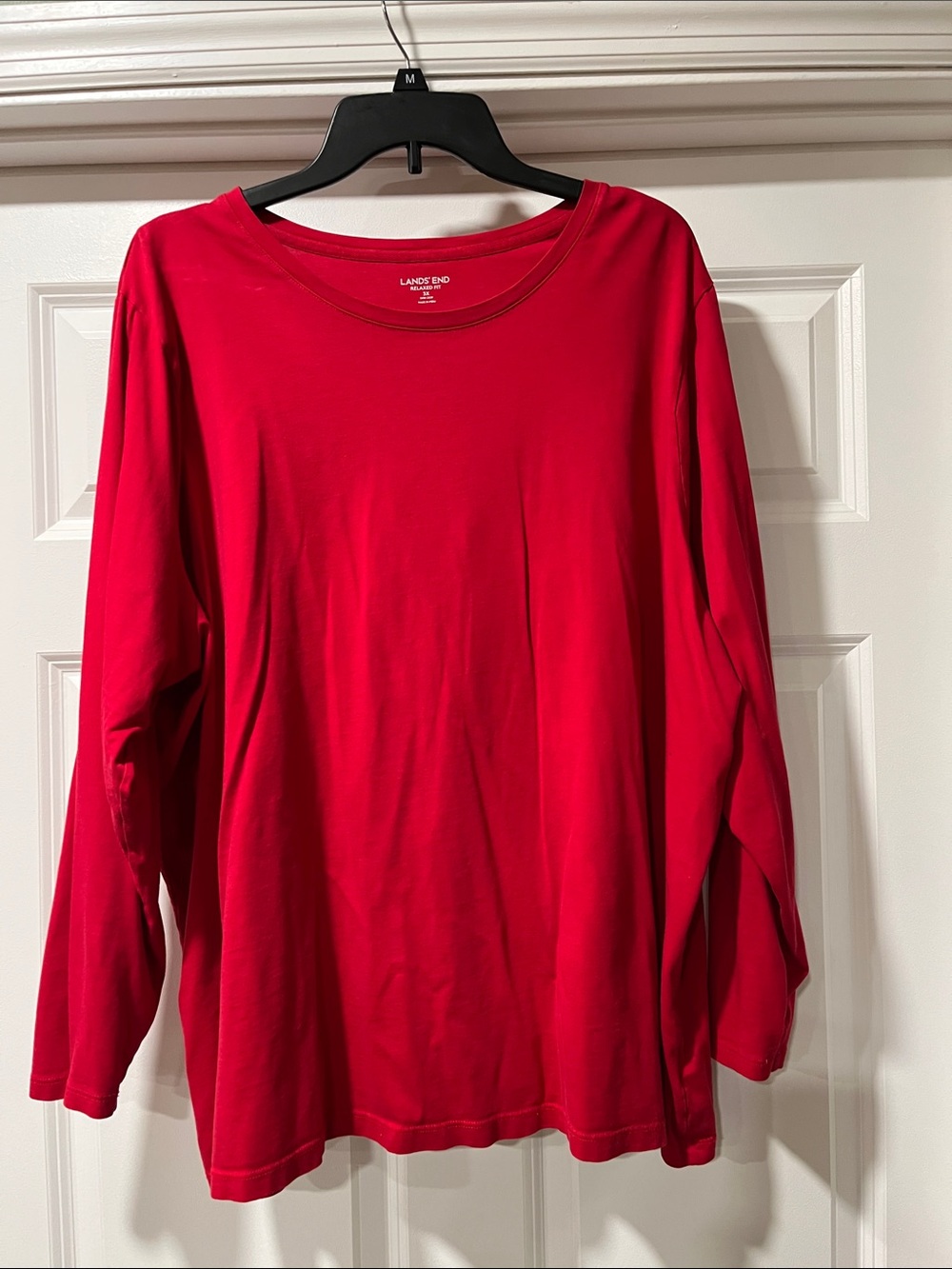 Lands' End Women's Bright Red Long-Sleeve Crewneck Tee